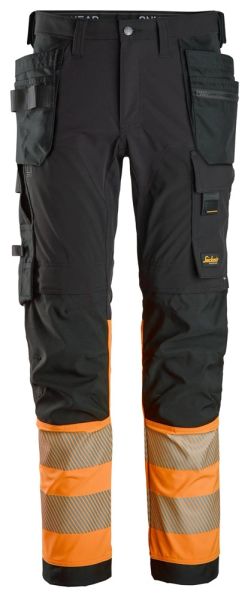 6231 Snickers High-Vis-4-Wege-Stretch-Hose mit Holstertaschen Warnschutzklasse 1