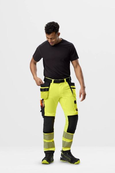 6232 Snickers High-Vis-4-Wege-Stretch-Hose mit Holstertaschen Warnschutzklasse 2